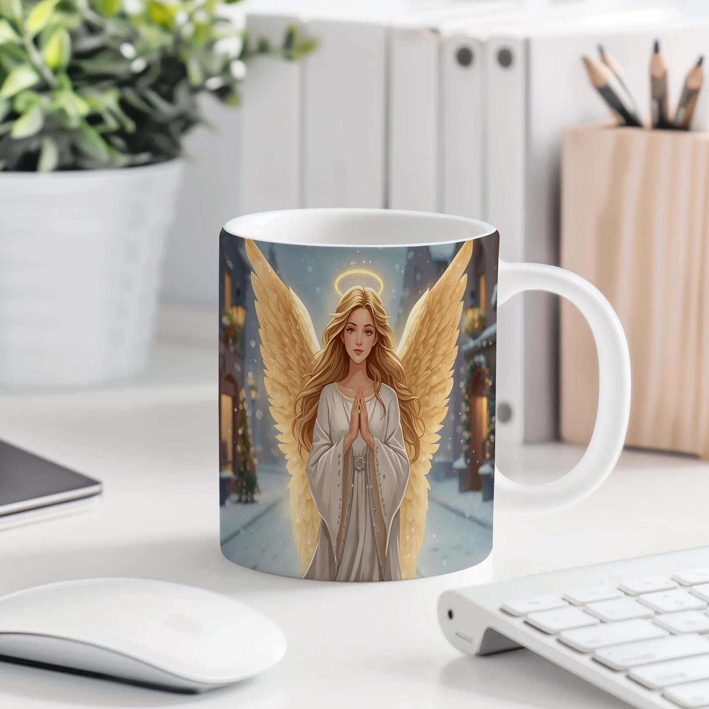 Hrnek s motivem anděla – Zářivá elegance