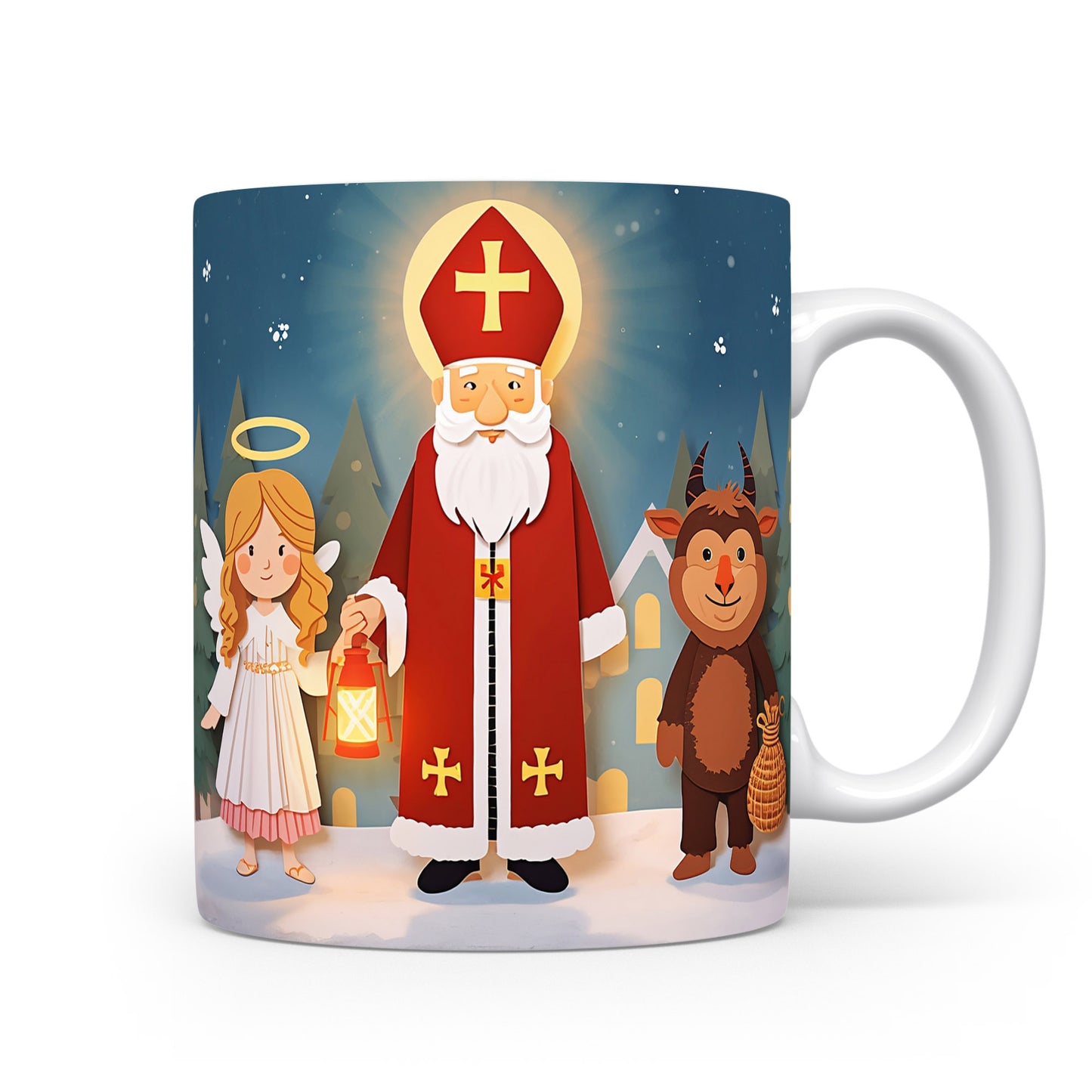 Mikuláš, čert a anděl na sváteční noci