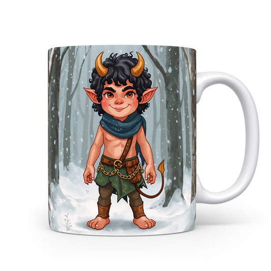 Čert v zasněženém lese