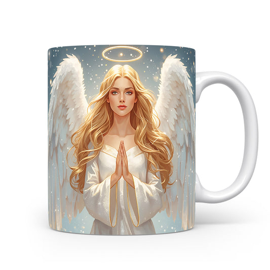 Anděl s křídly a svatozáří na hrnku