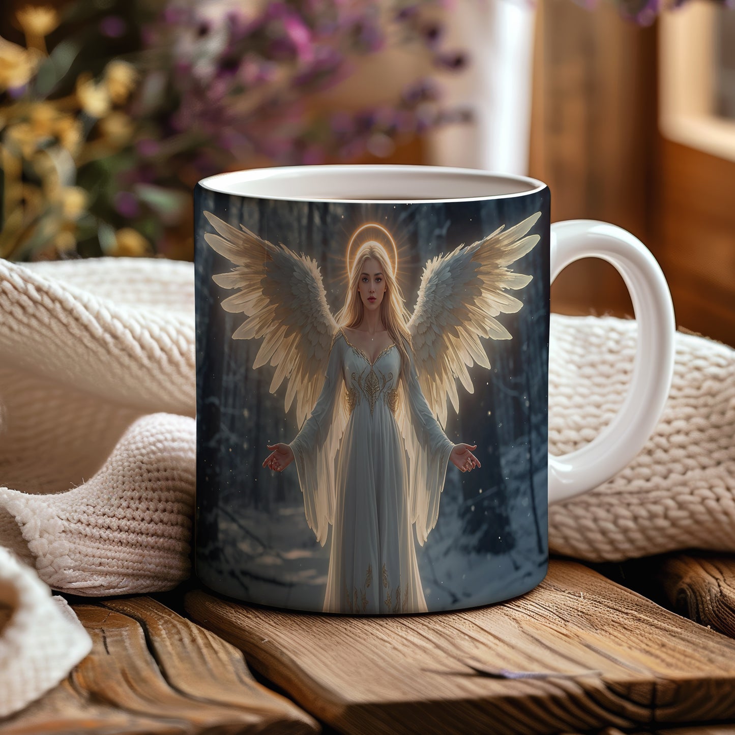 Hrnek s motivem anděla – Zimní záře