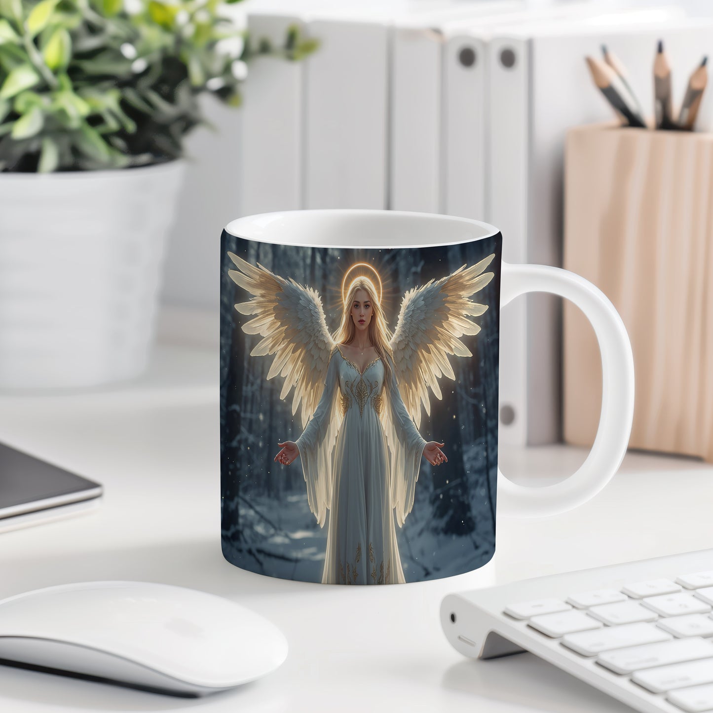 Hrnek s motivem anděla – Zimní záře