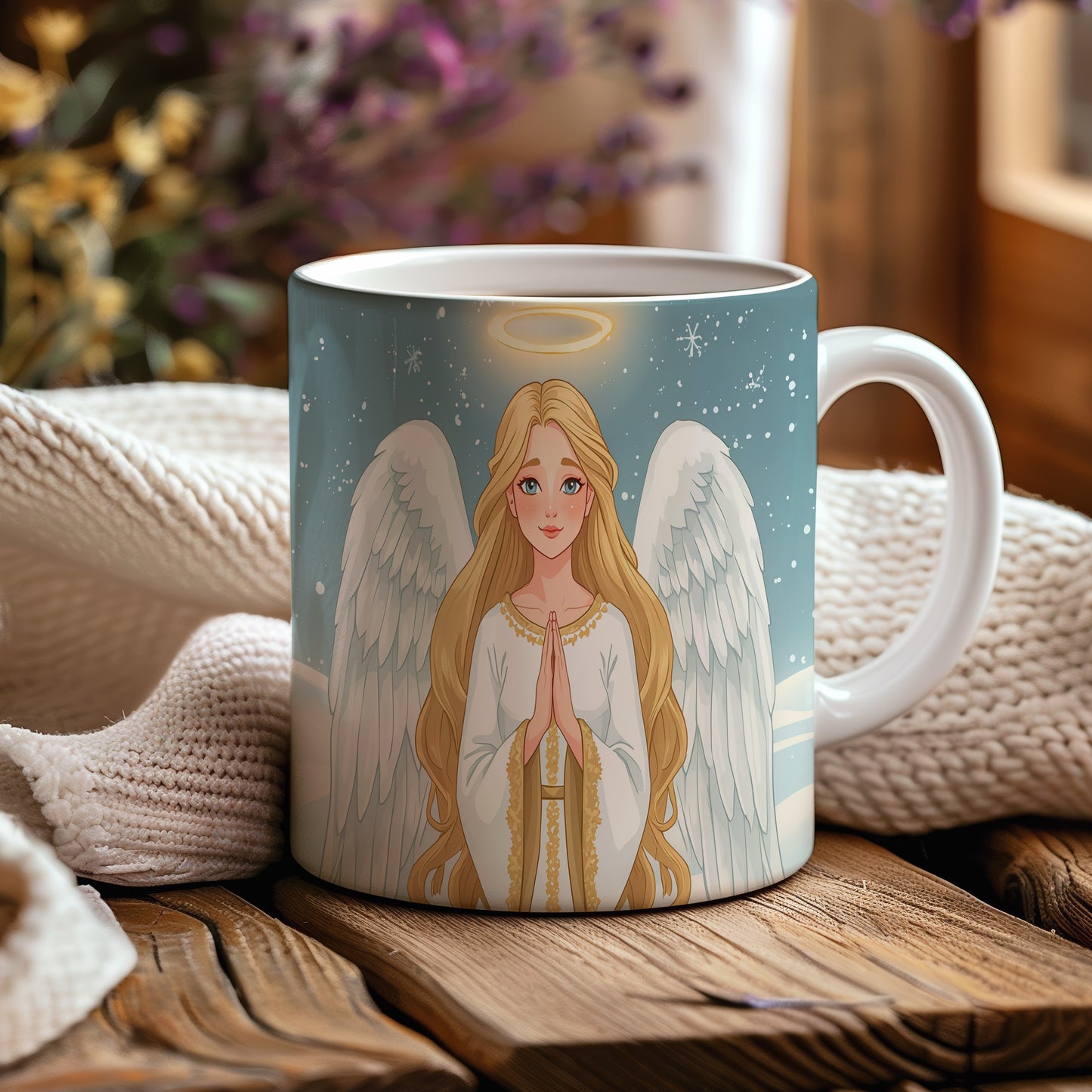 Hrnek s motivem anděla – nebeský úsvit