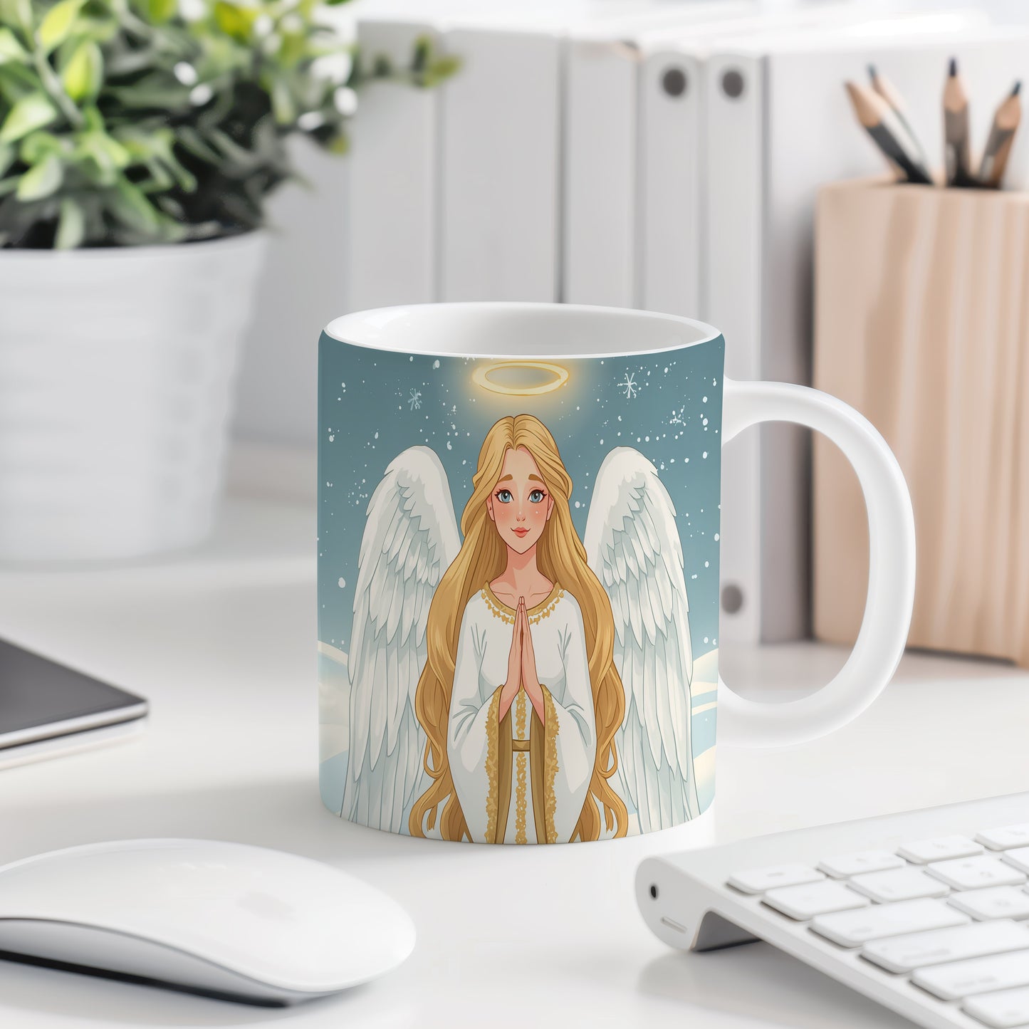 Hrnek s motivem anděla – nebeský úsvit