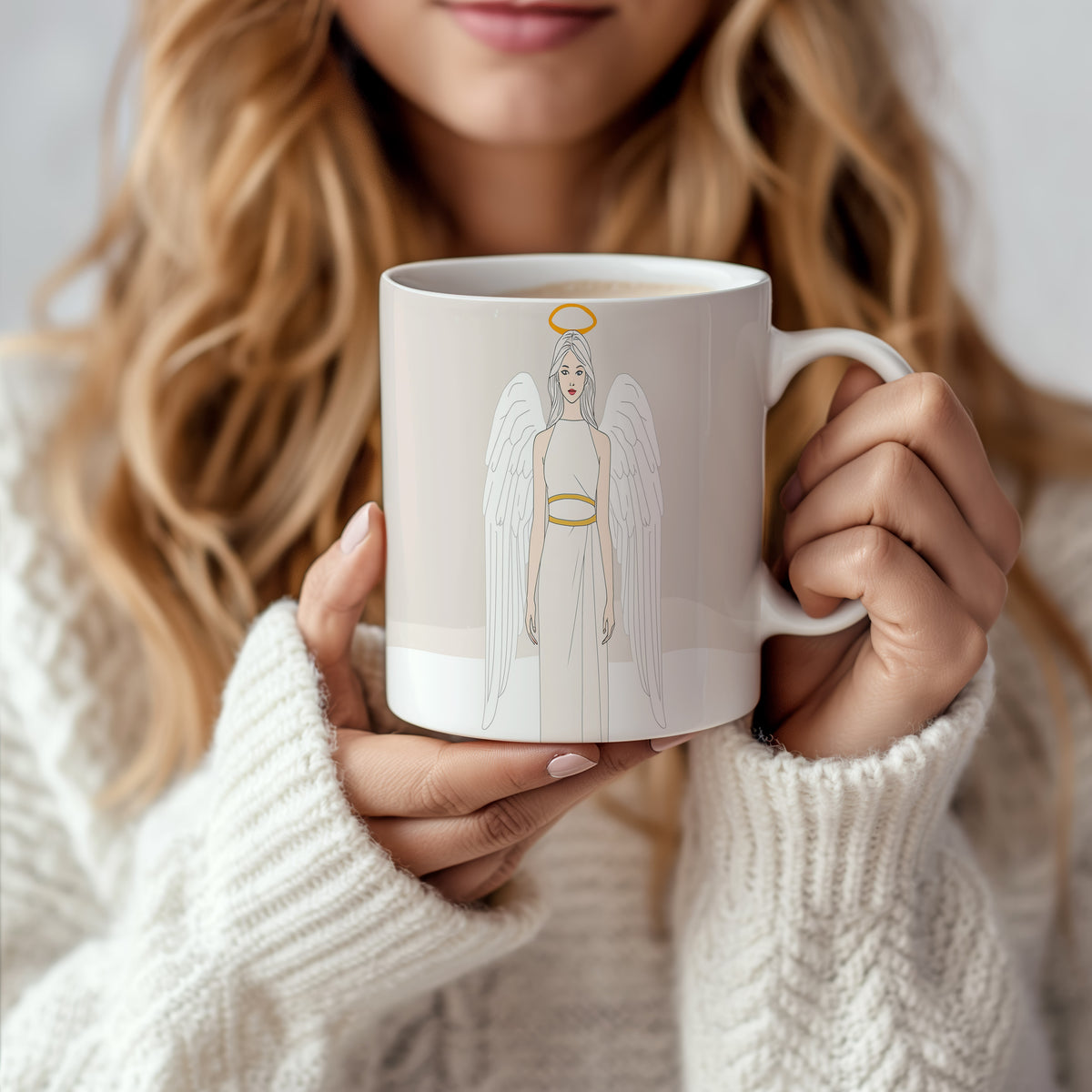 Hrnek s motivem anděla – elegantní klid