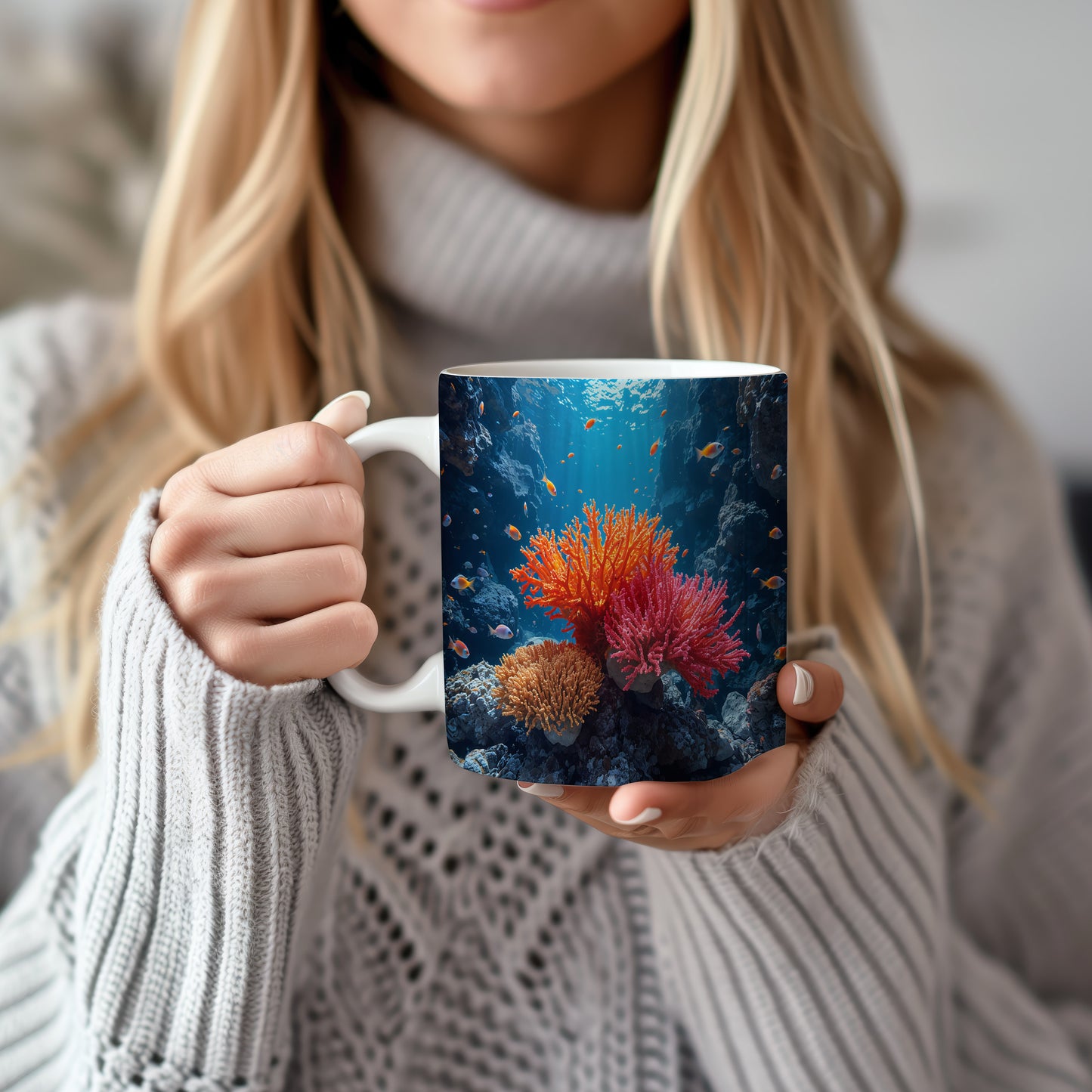 Hrnek s motivem z vodního světa – Korálové sny