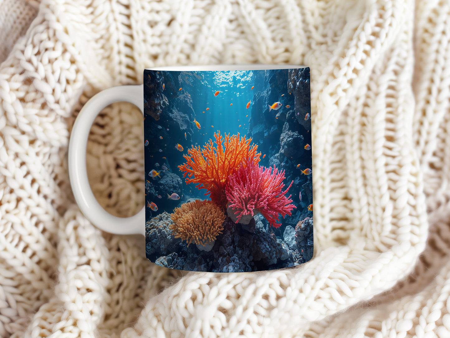 Hrnek s motivem z vodního světa – Korálové sny