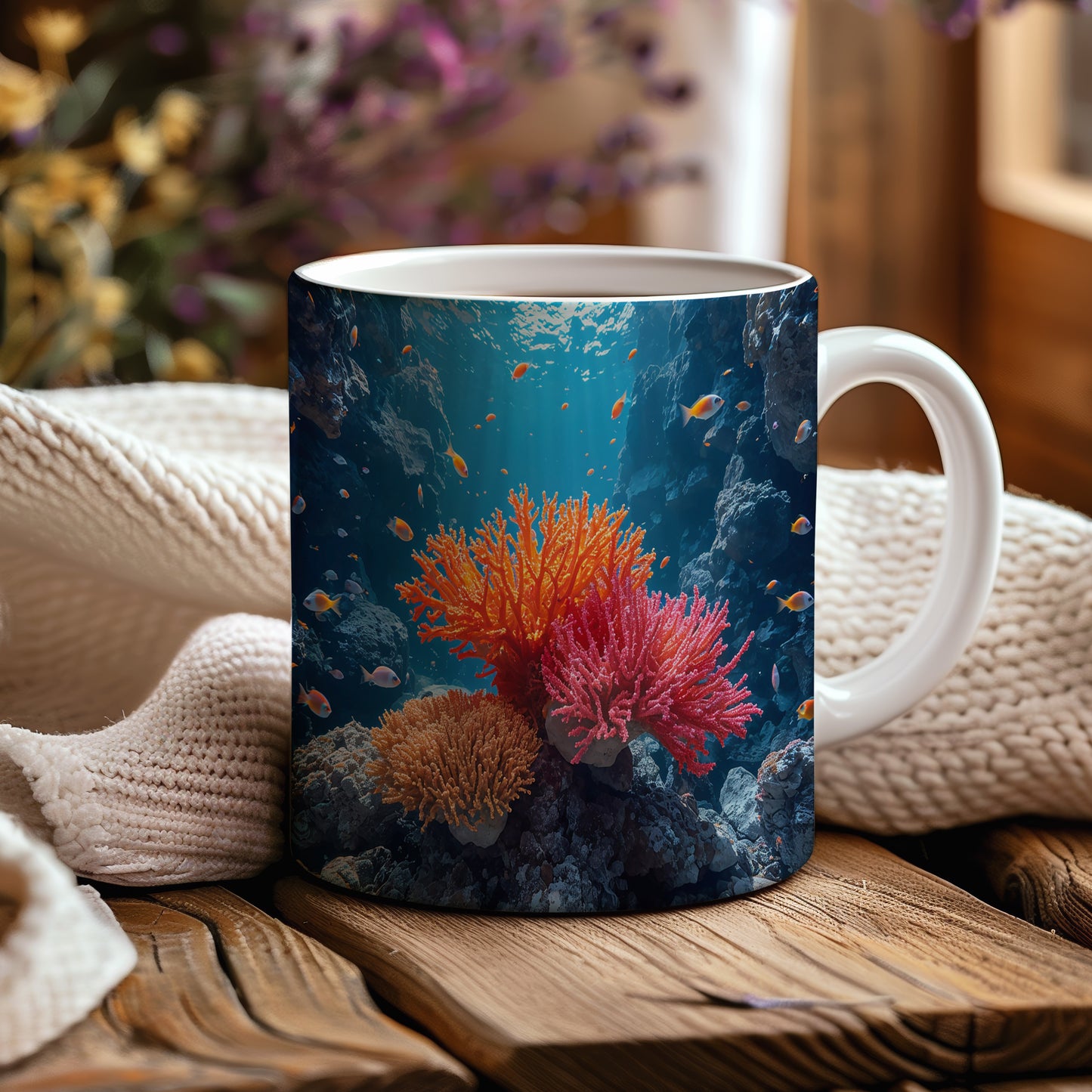 Hrnek s motivem z vodního světa – Korálové sny