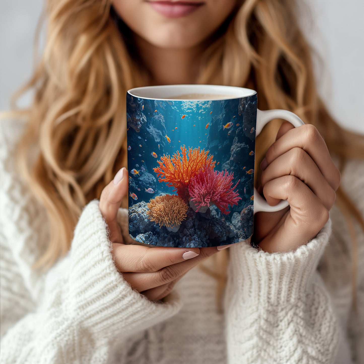 Hrnek s motivem z vodního světa – Korálové sny