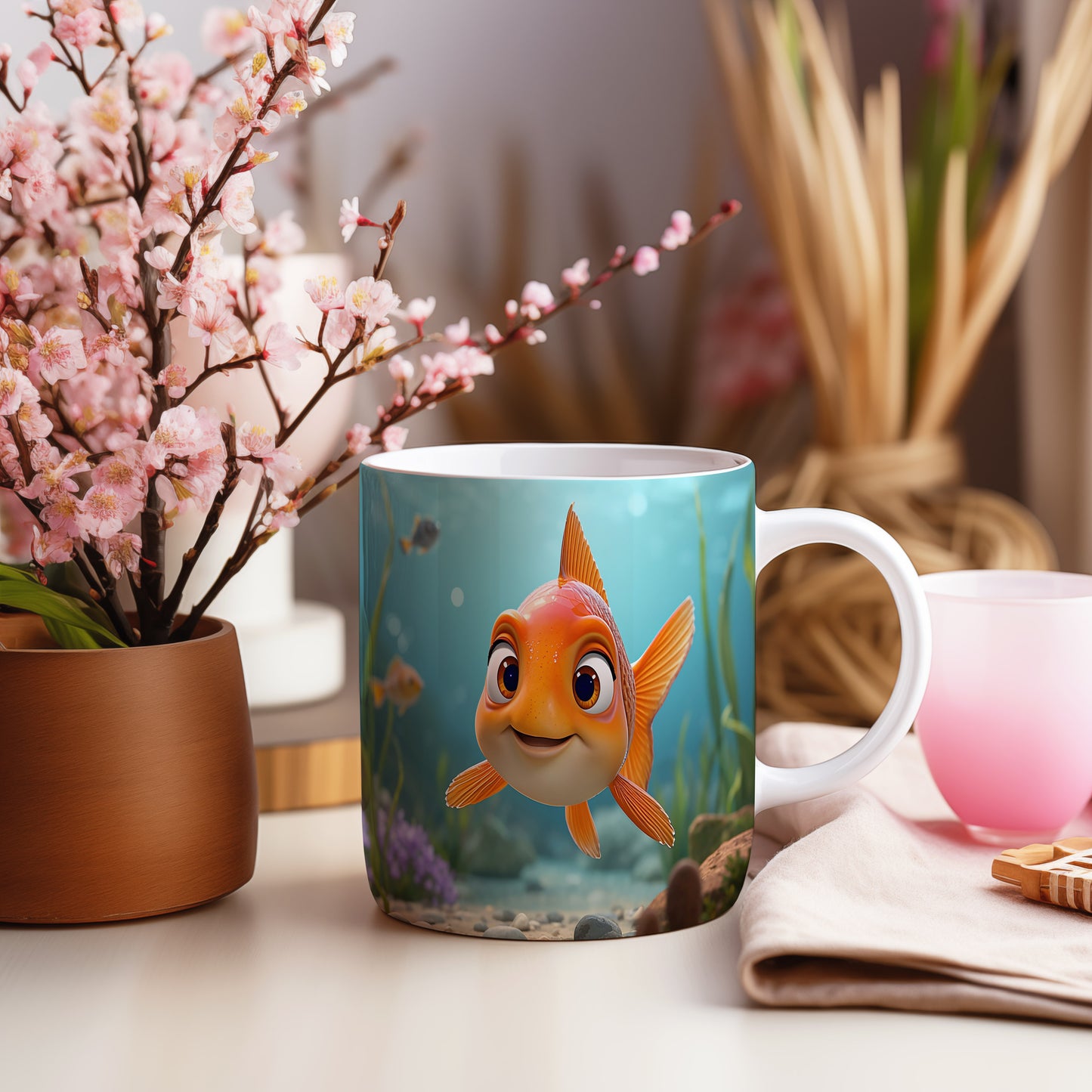 Hrnek s motivem z vodního světa – Zlatá rybka