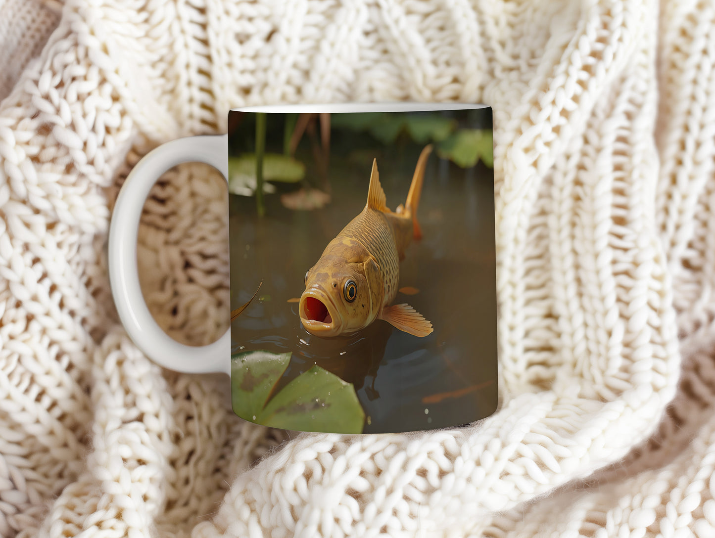 Hrnek s motivem z vodního světa – Zářivý karas