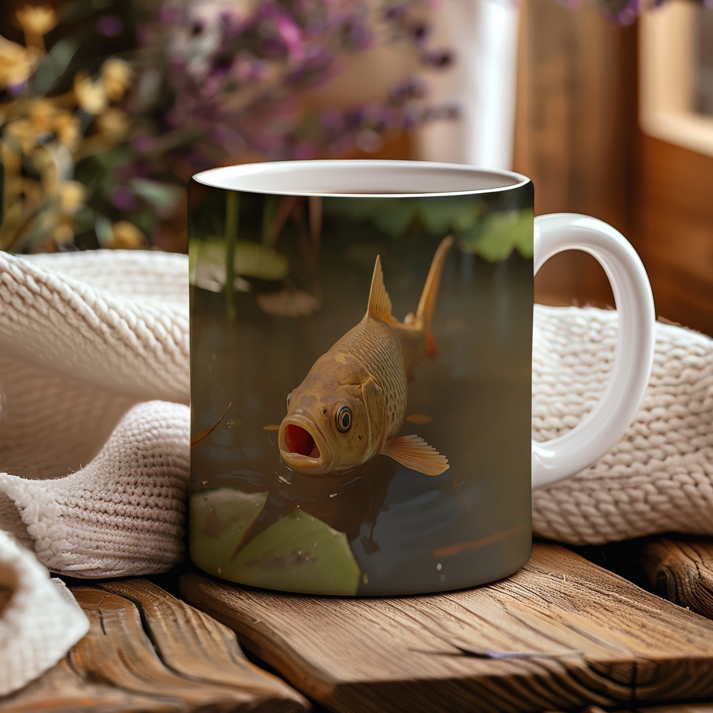 Hrnek s motivem z vodního světa – Zářivý karas