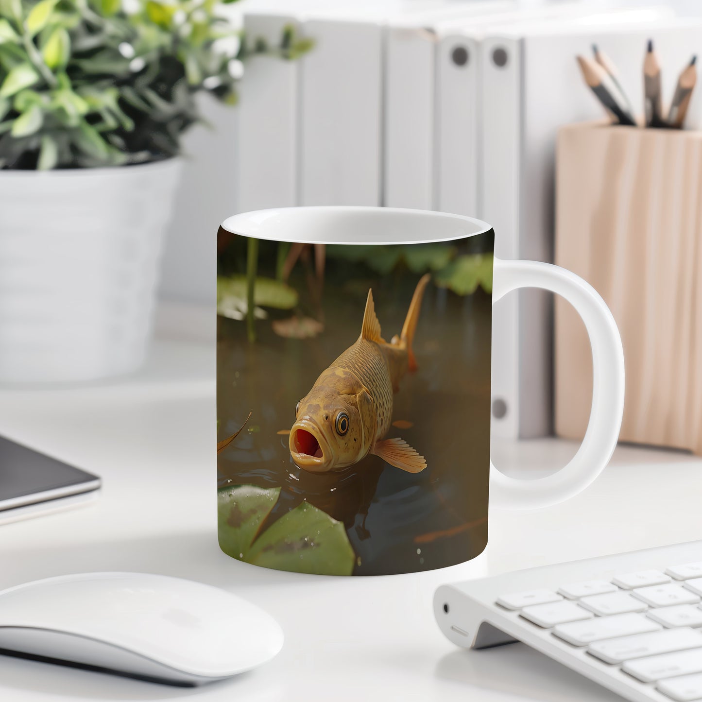 Hrnek s motivem z vodního světa – Zářivý karas