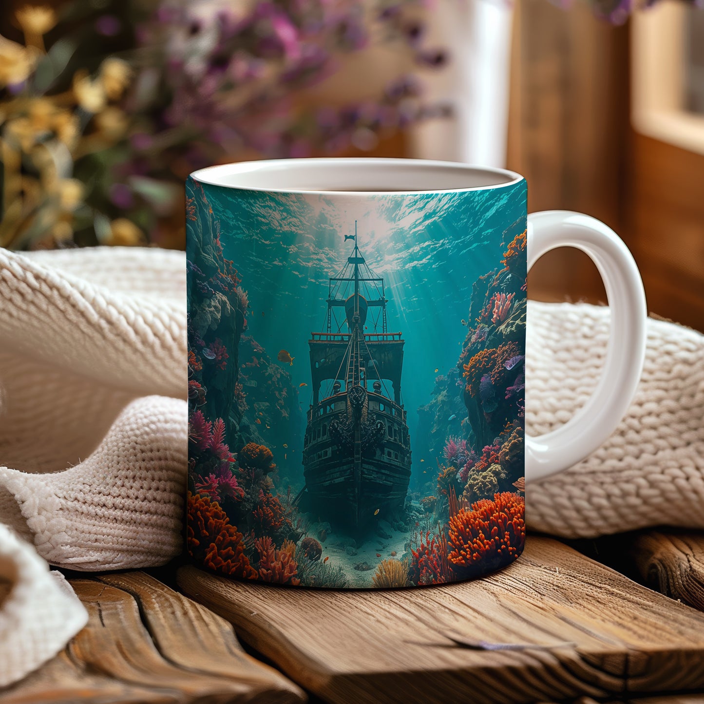 Hrnek s motivem z vodního světa – Tajemství potopené lodi