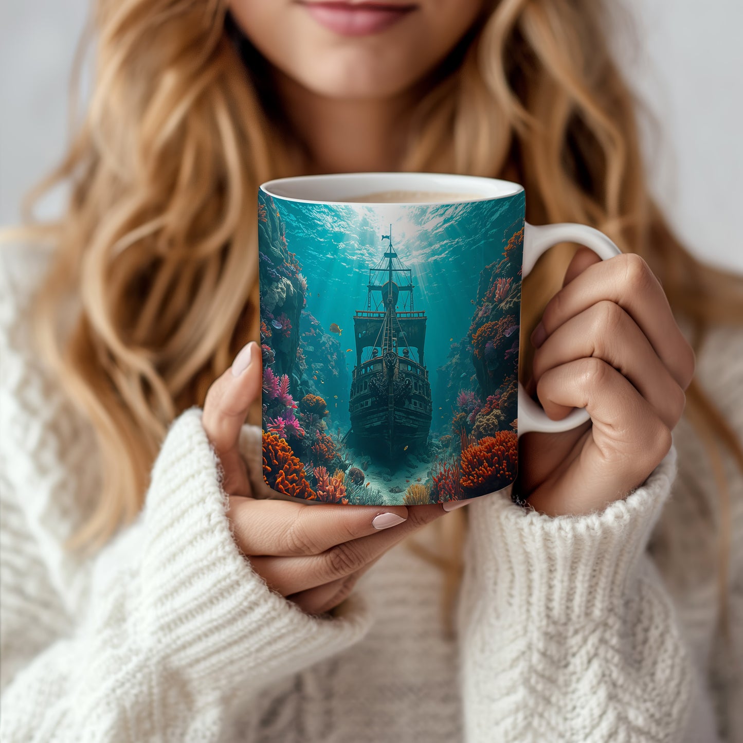 Hrnek s motivem z vodního světa – Tajemství potopené lodi