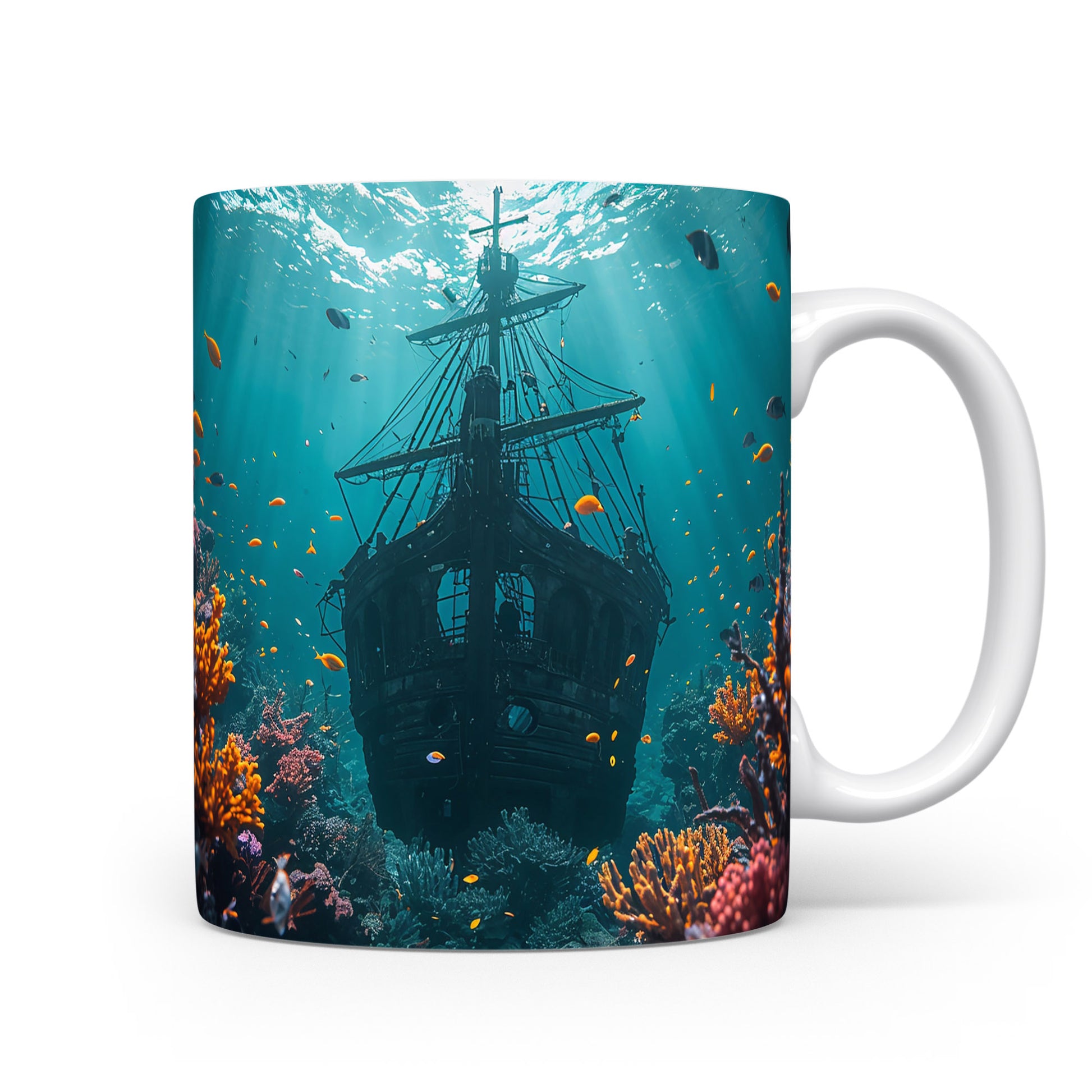 Podmořský svět s potopenou lodí a korály