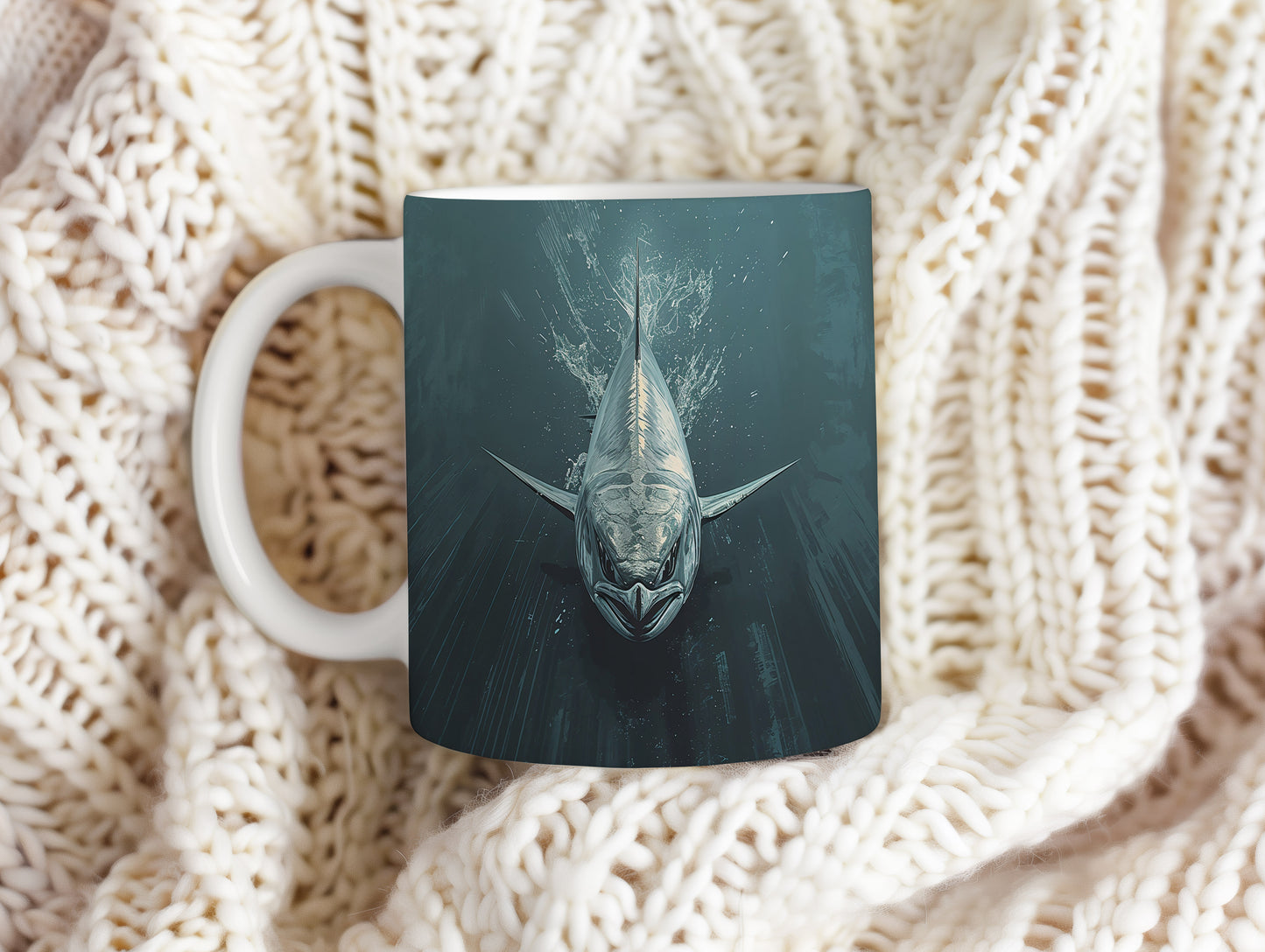 Hrnek s motivem z vodního světa – Mocný predátor