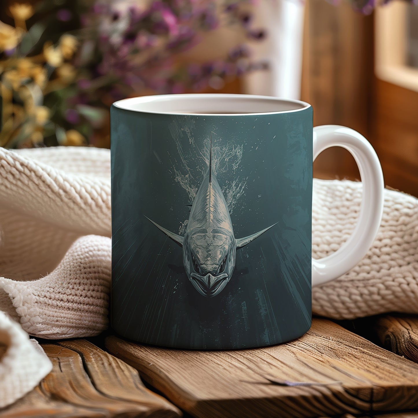 Hrnek s motivem z vodního světa – Mocný predátor