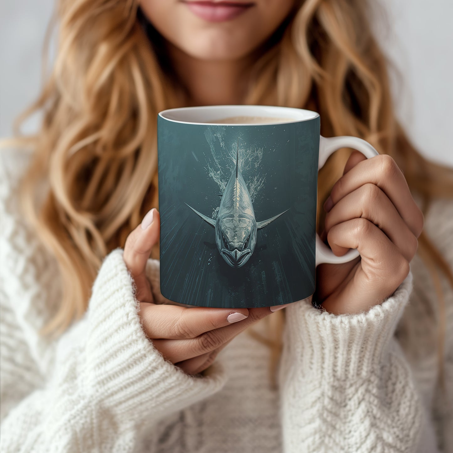 Hrnek s motivem z vodního světa – Mocný predátor