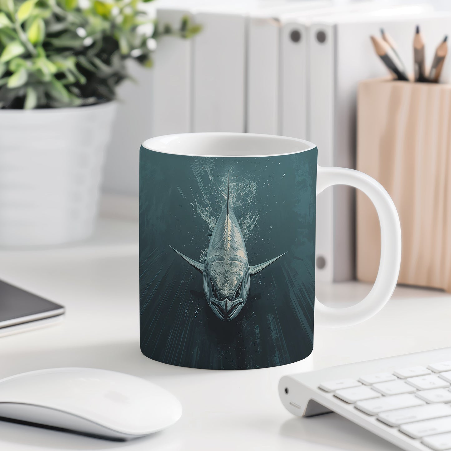 Hrnek s motivem z vodního světa – Mocný predátor