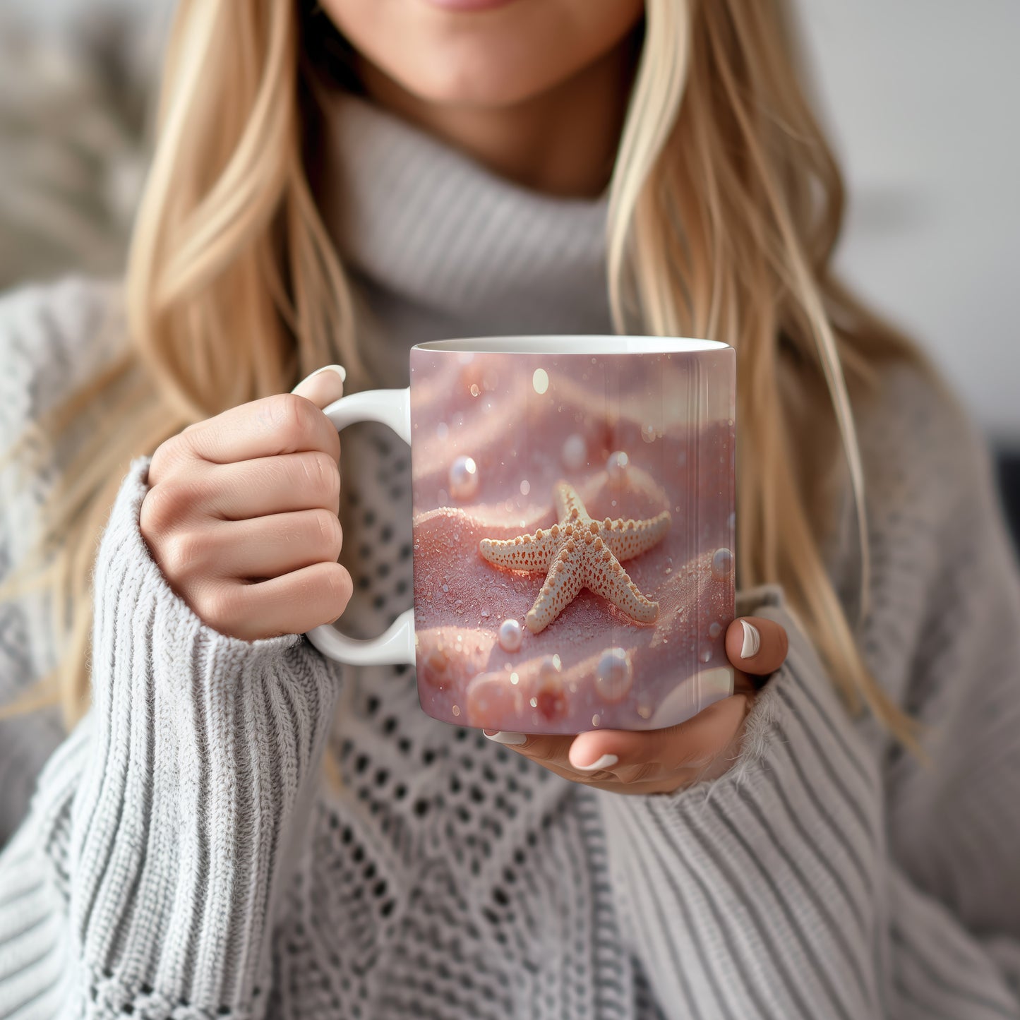 Hrnek s motivem z vodního světa – Mořská hvězda v úsvitu