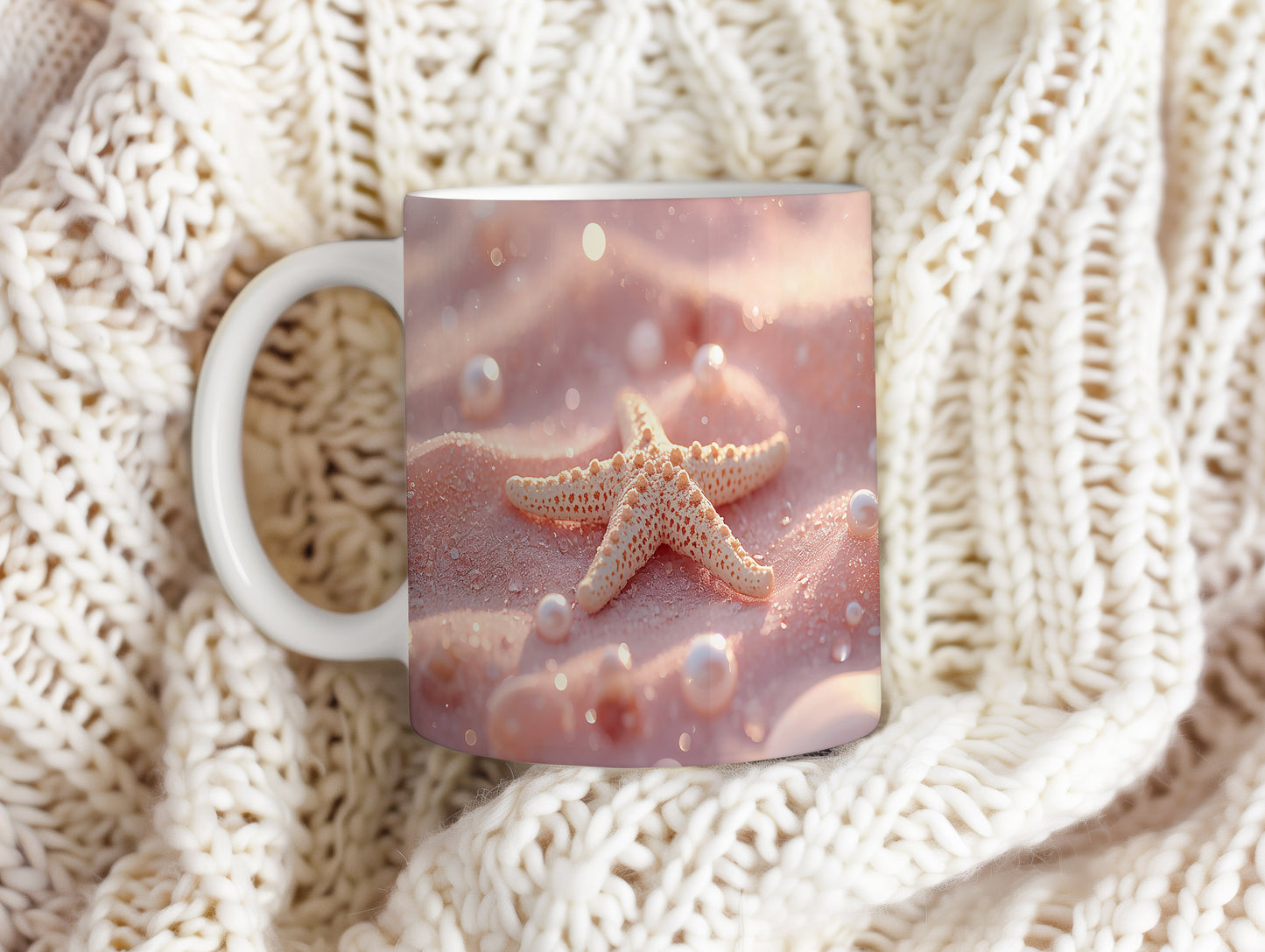 Hrnek s motivem z vodního světa – Mořská hvězda v úsvitu