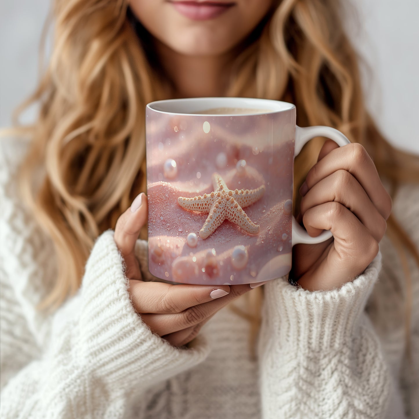 Hrnek s motivem z vodního světa – Mořská hvězda v úsvitu