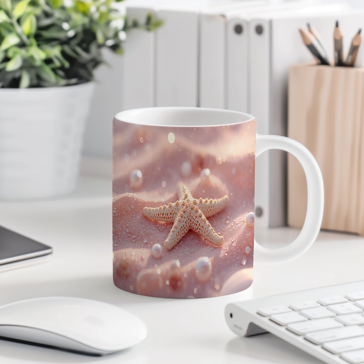 Hrnek s motivem z vodního světa – Mořská hvězda v úsvitu
