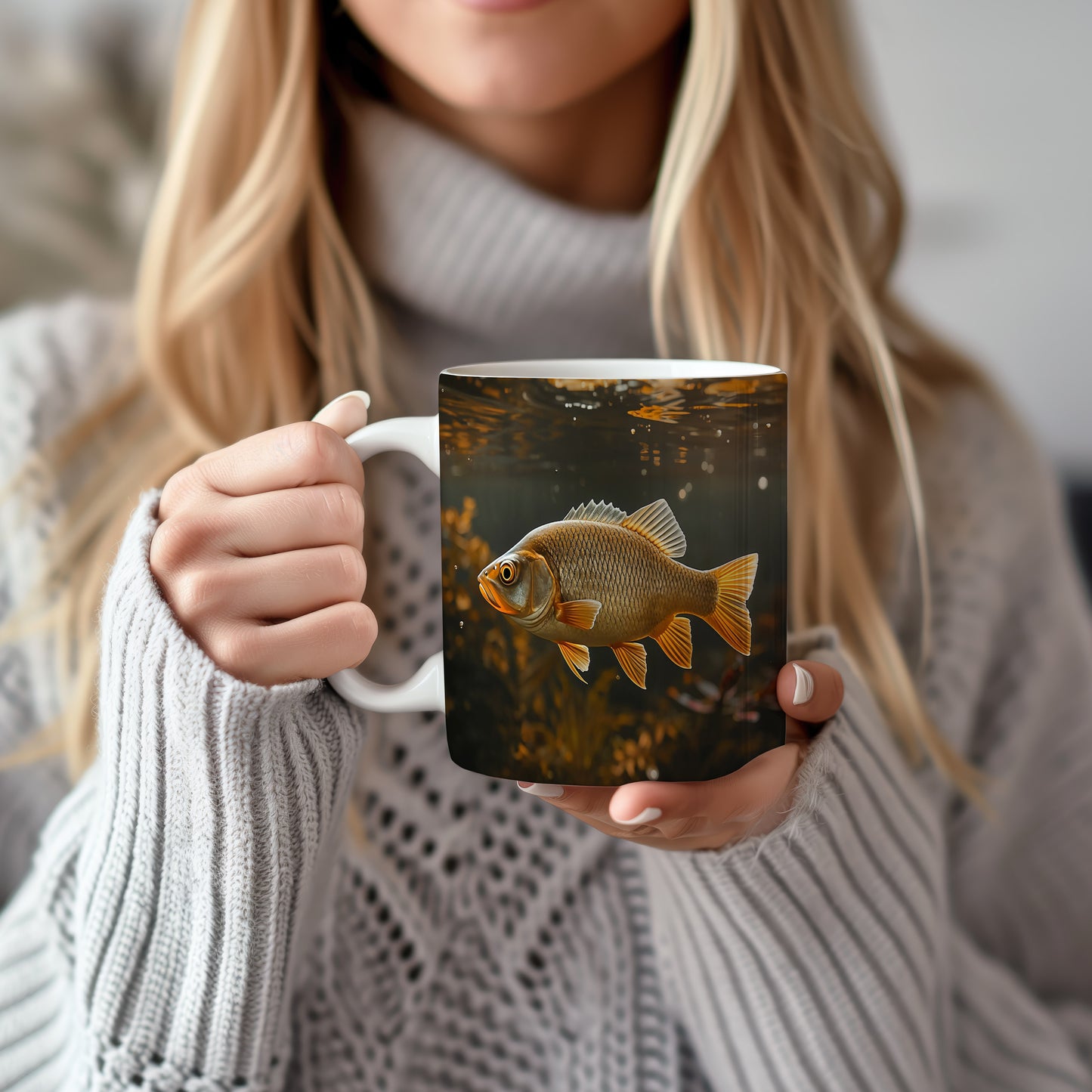 Hrnek s motivem z vodního světa – Zlatavé odlesky