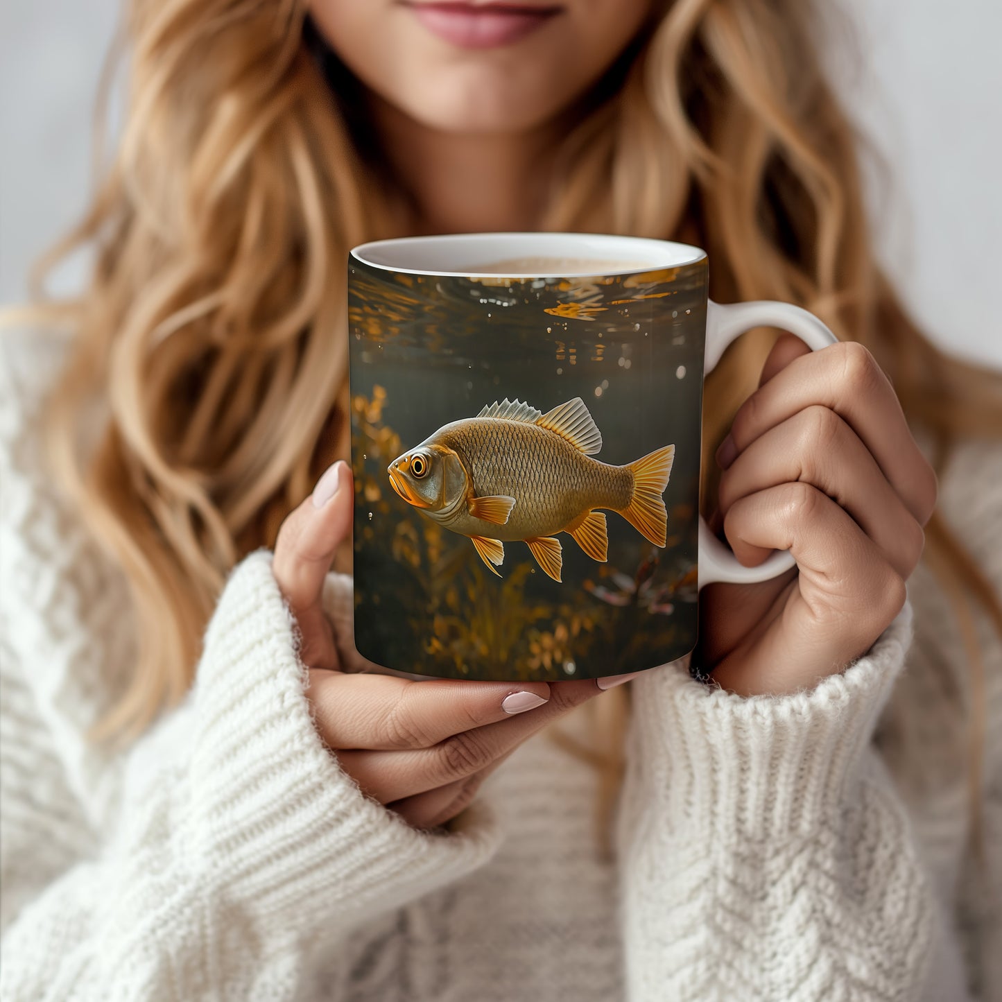 Hrnek s motivem z vodního světa – Zlatavé odlesky