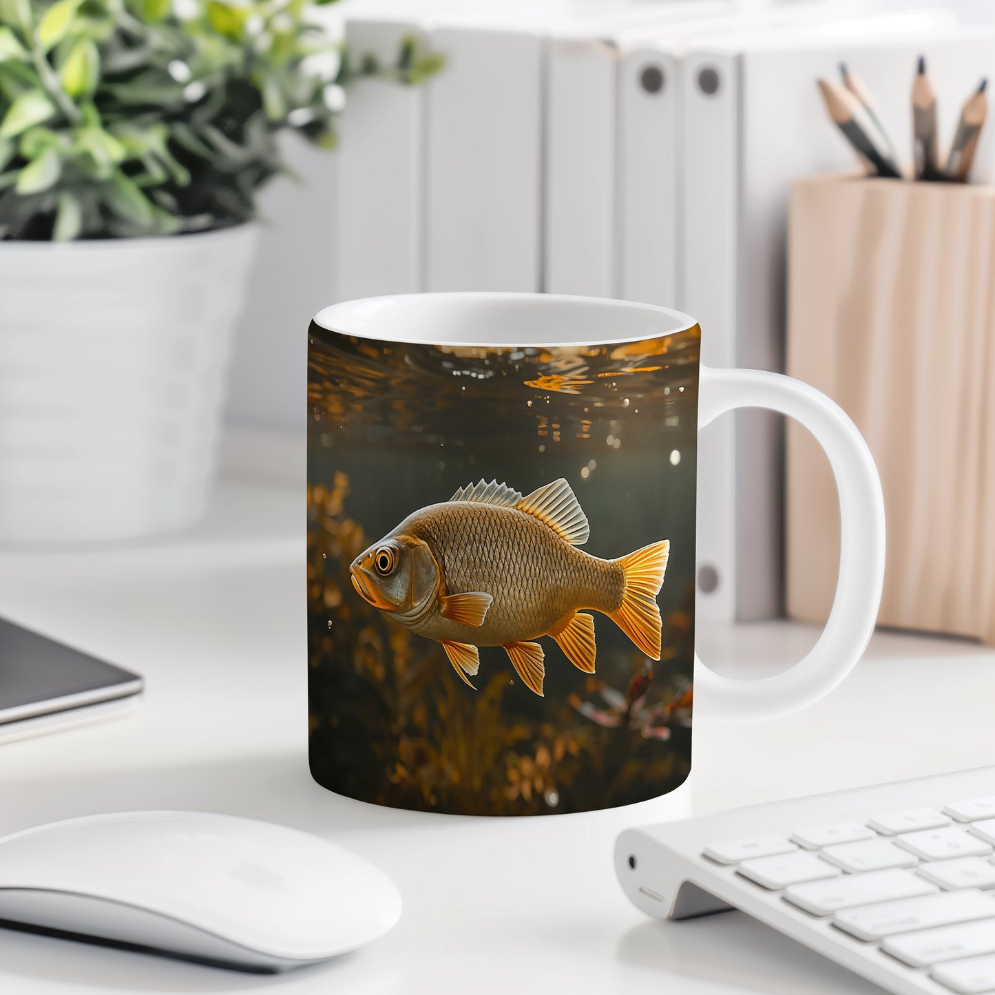 Hrnek s motivem z vodního světa – Zlatavé odlesky