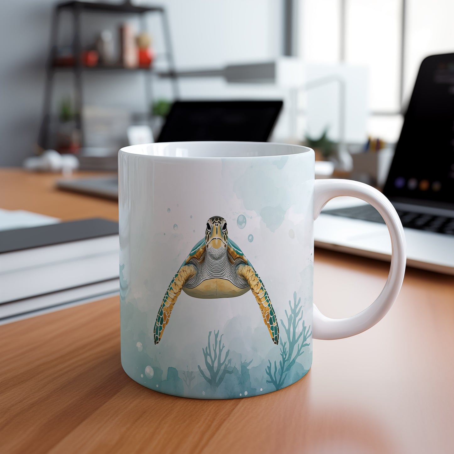 Hrnek s motivem z vodního světa – Plavba s želvou