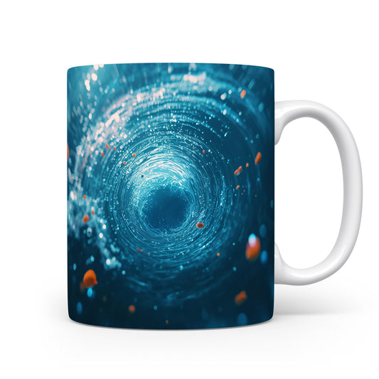 Mystický modrý vír s oranžovými detaily