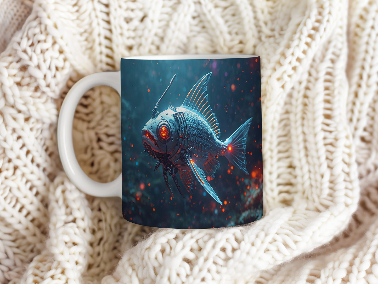 Hrnek s motivem z vodního světa – Kybernetická ryba