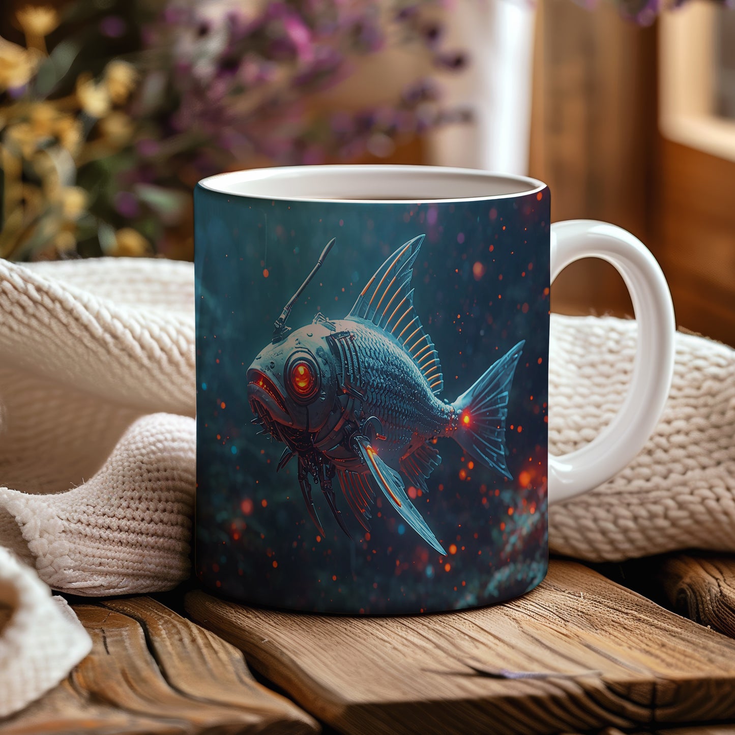 Hrnek s motivem z vodního světa – Kybernetická ryba