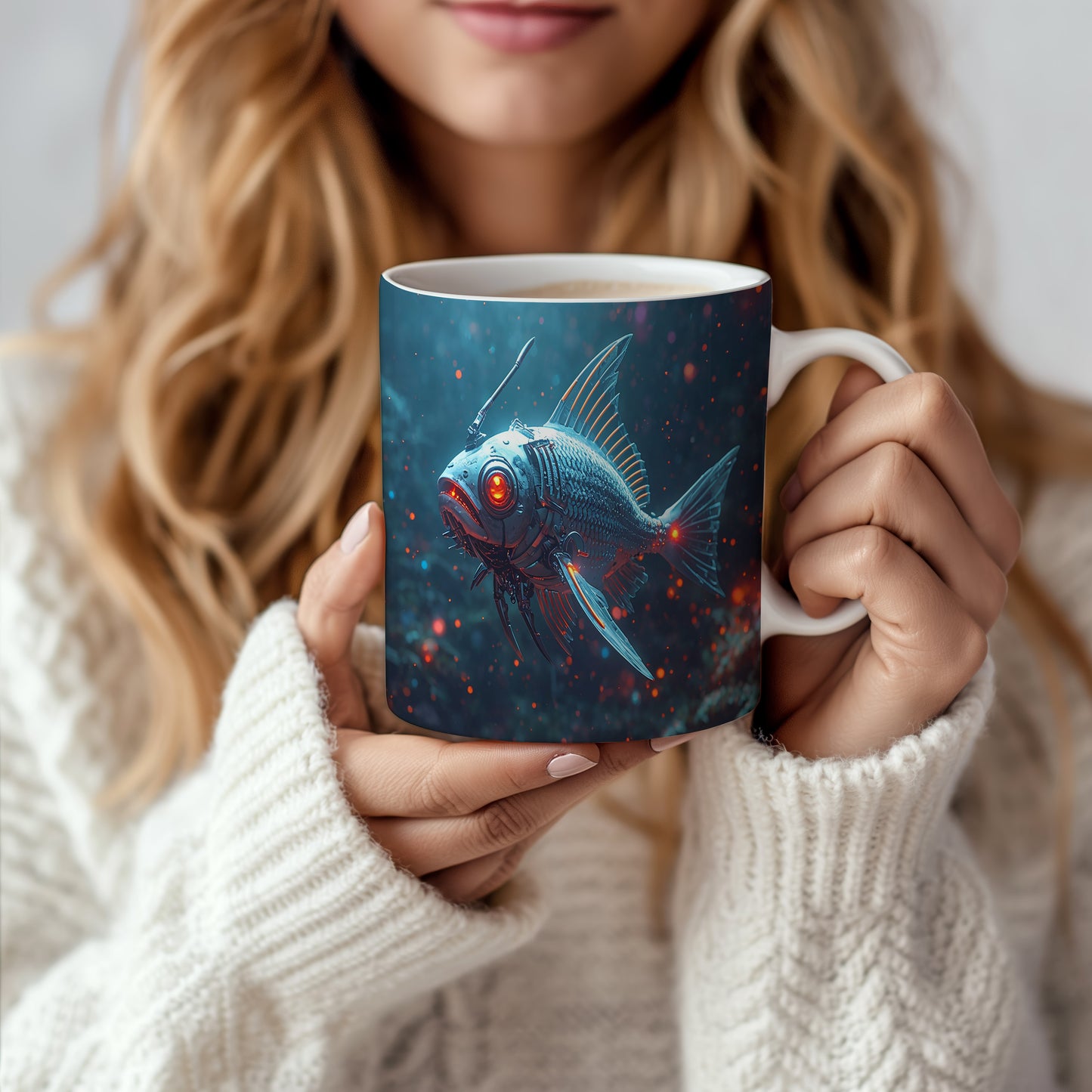 Hrnek s motivem z vodního světa – Kybernetická ryba