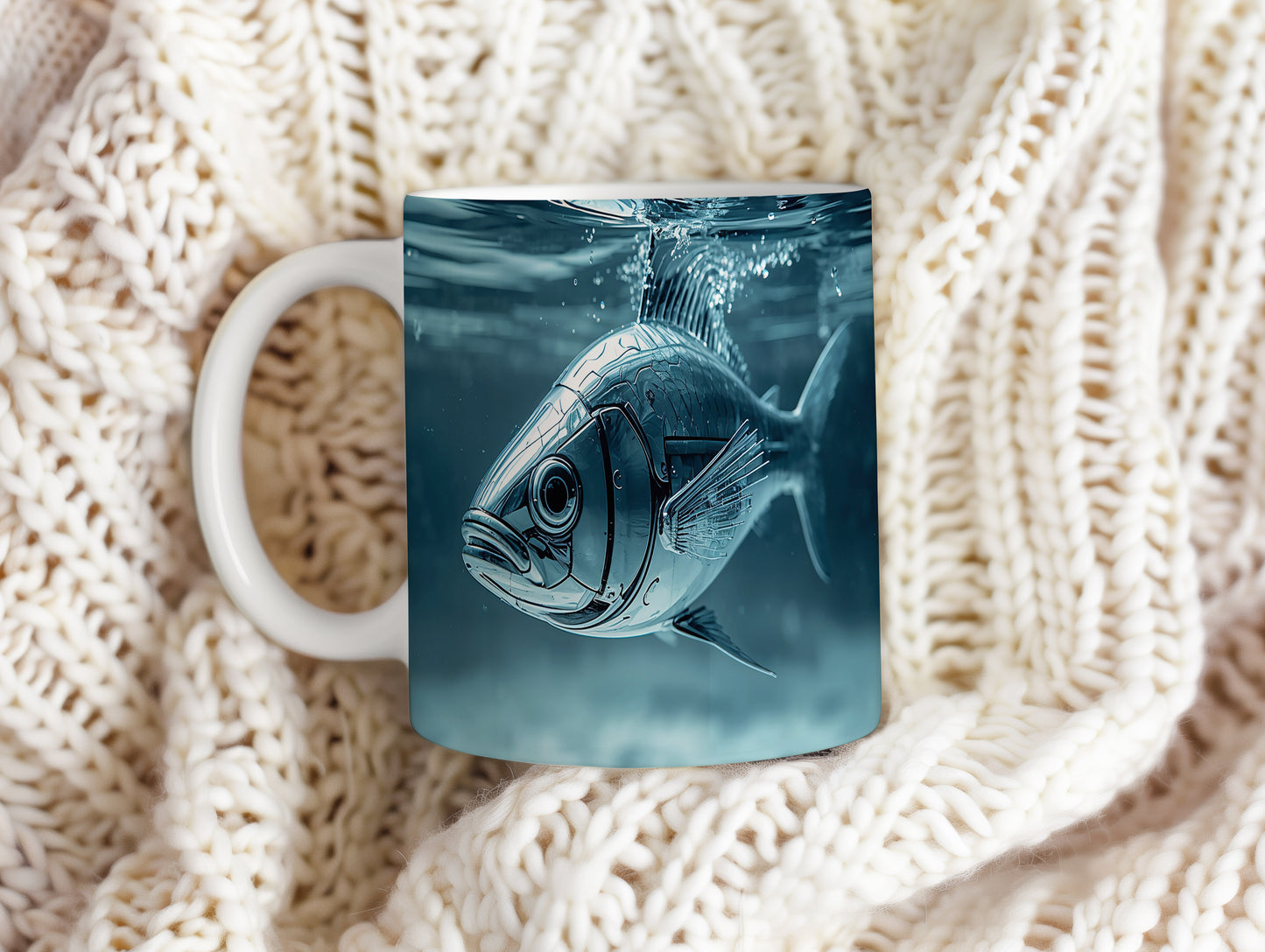 Hrnek s motivem z vodního světa – Stříbrný záblesk hlubin