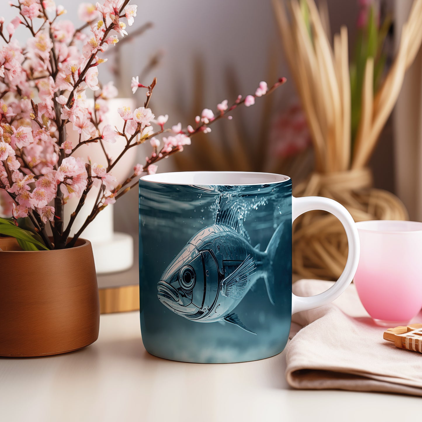 Hrnek s motivem z vodního světa – Stříbrný záblesk hlubin