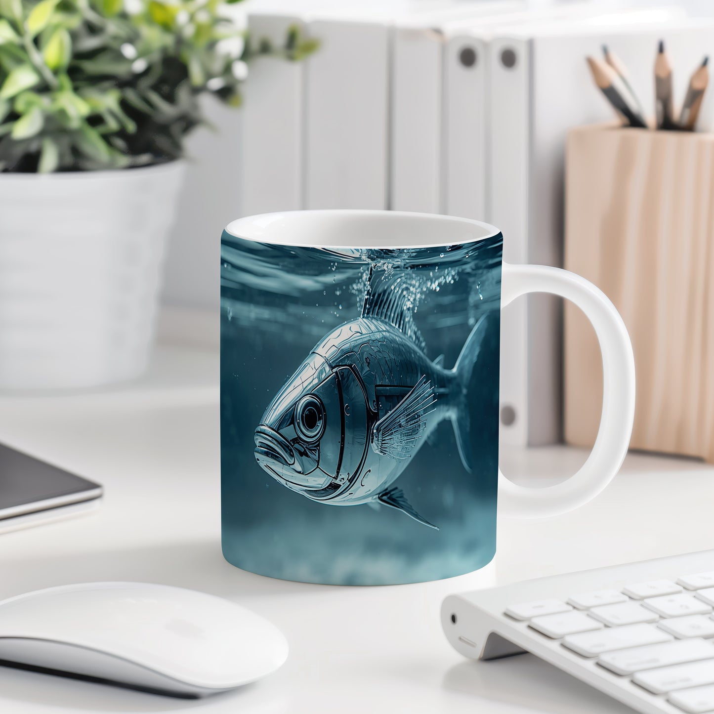 Hrnek s motivem z vodního světa – Stříbrný záblesk hlubin