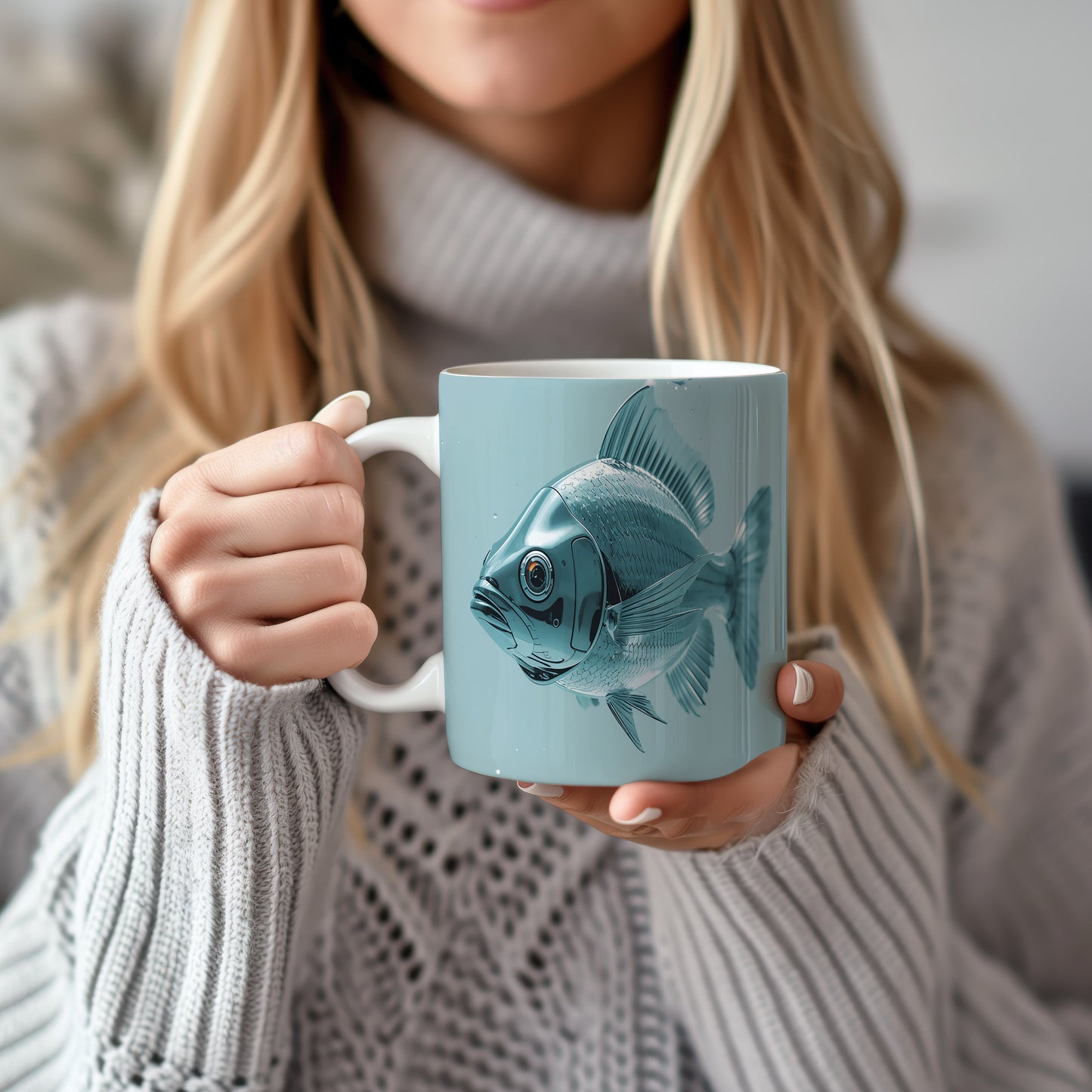 Hrnek s motivem z vodního světa – Stříbrné vlnění