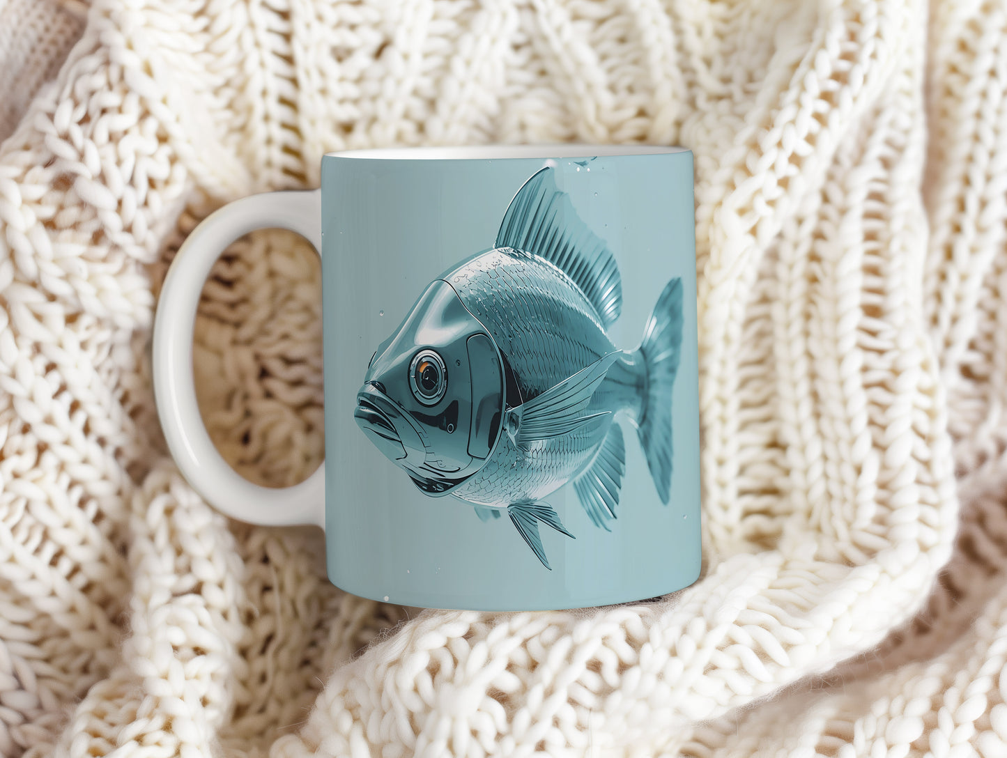 Hrnek s motivem z vodního světa – Stříbrné vlnění