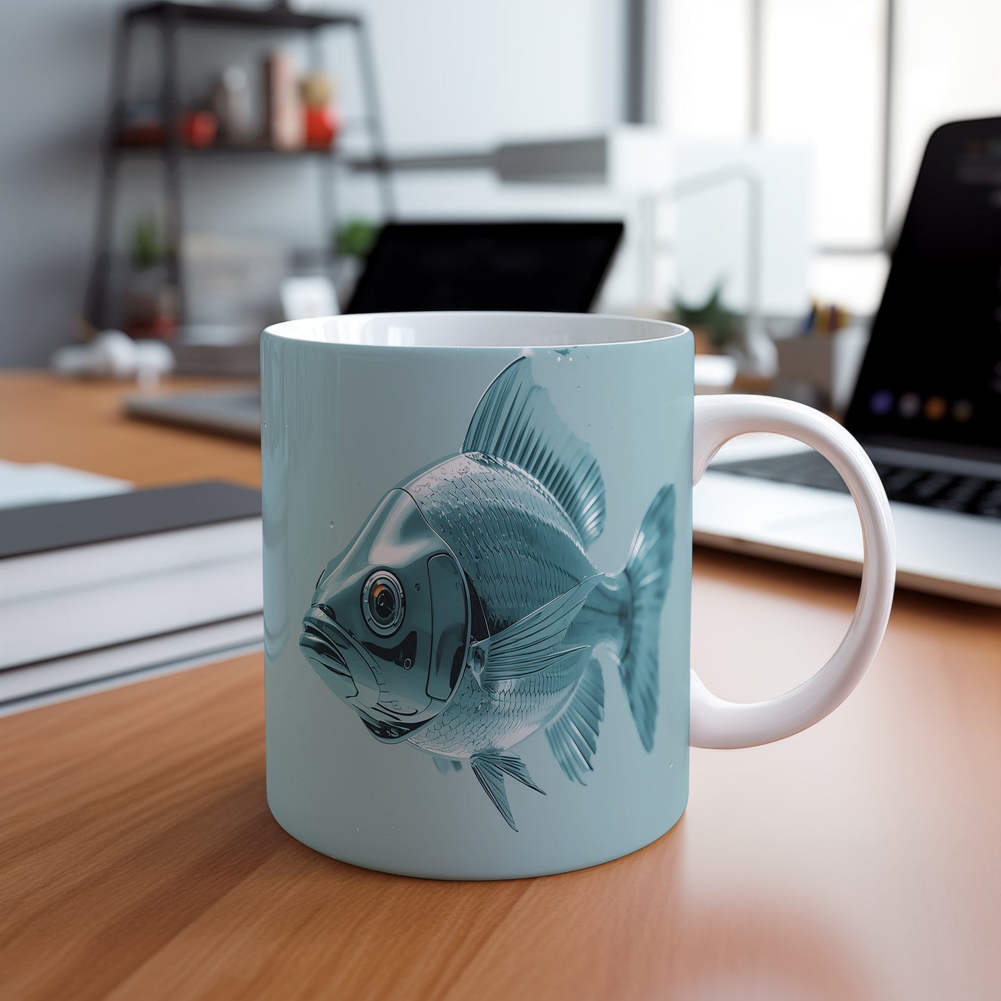 Hrnek s motivem z vodního světa – Stříbrné vlnění