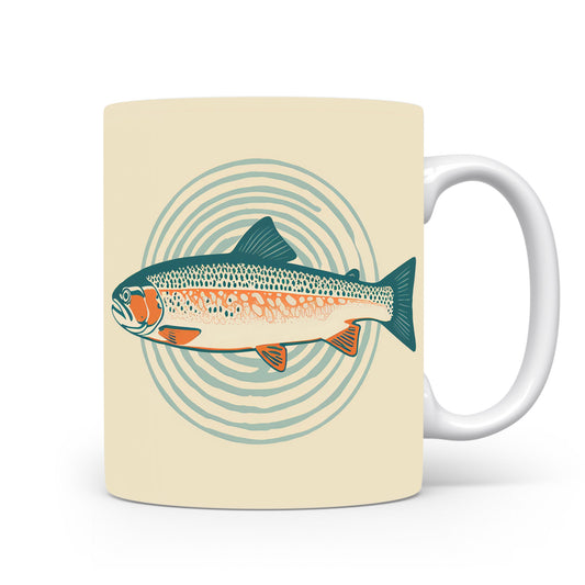 Hrnkový motiv pstruha ve spirále