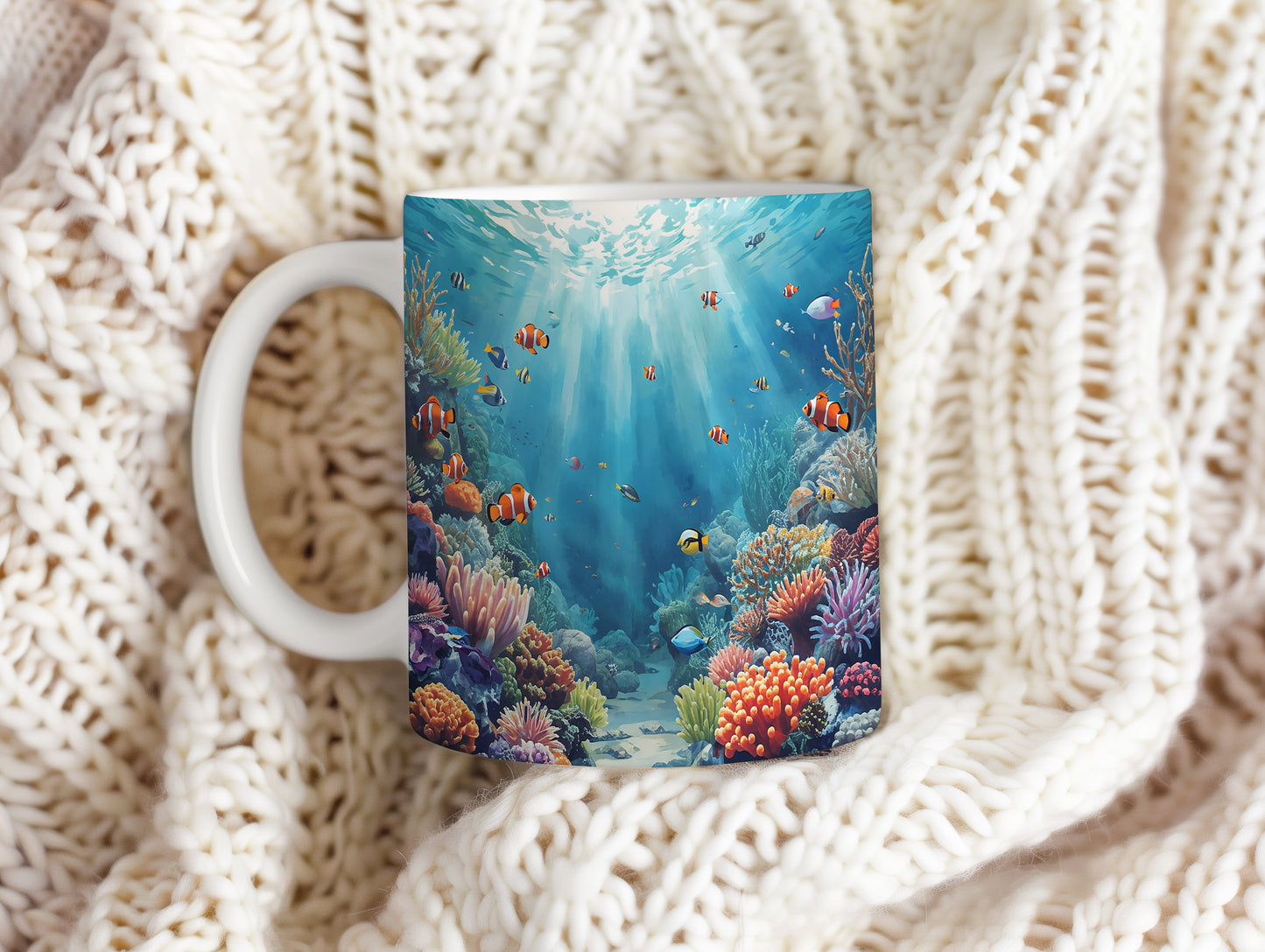 Hrnek s motivem z vodního světa – Podmořská harmonie