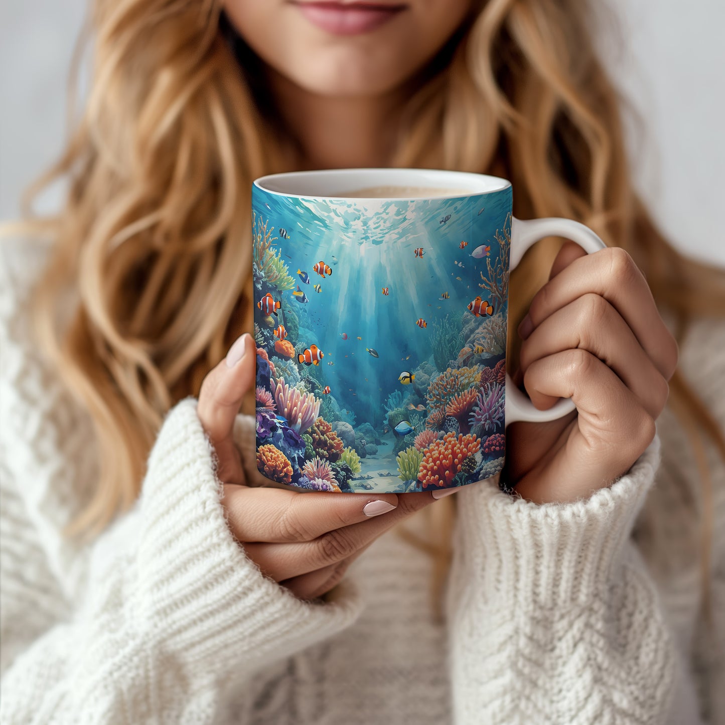 Hrnek s motivem z vodního světa – Podmořská harmonie