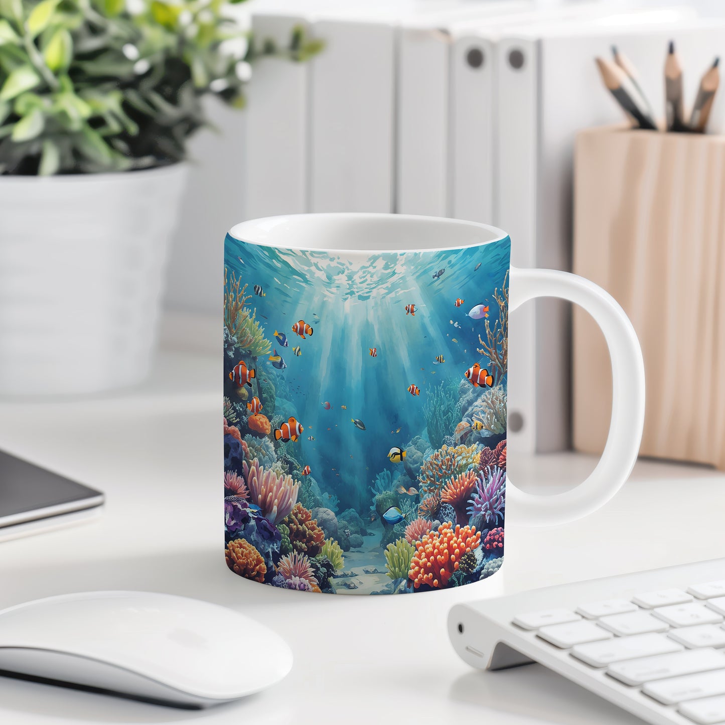 Hrnek s motivem z vodního světa – Podmořská harmonie