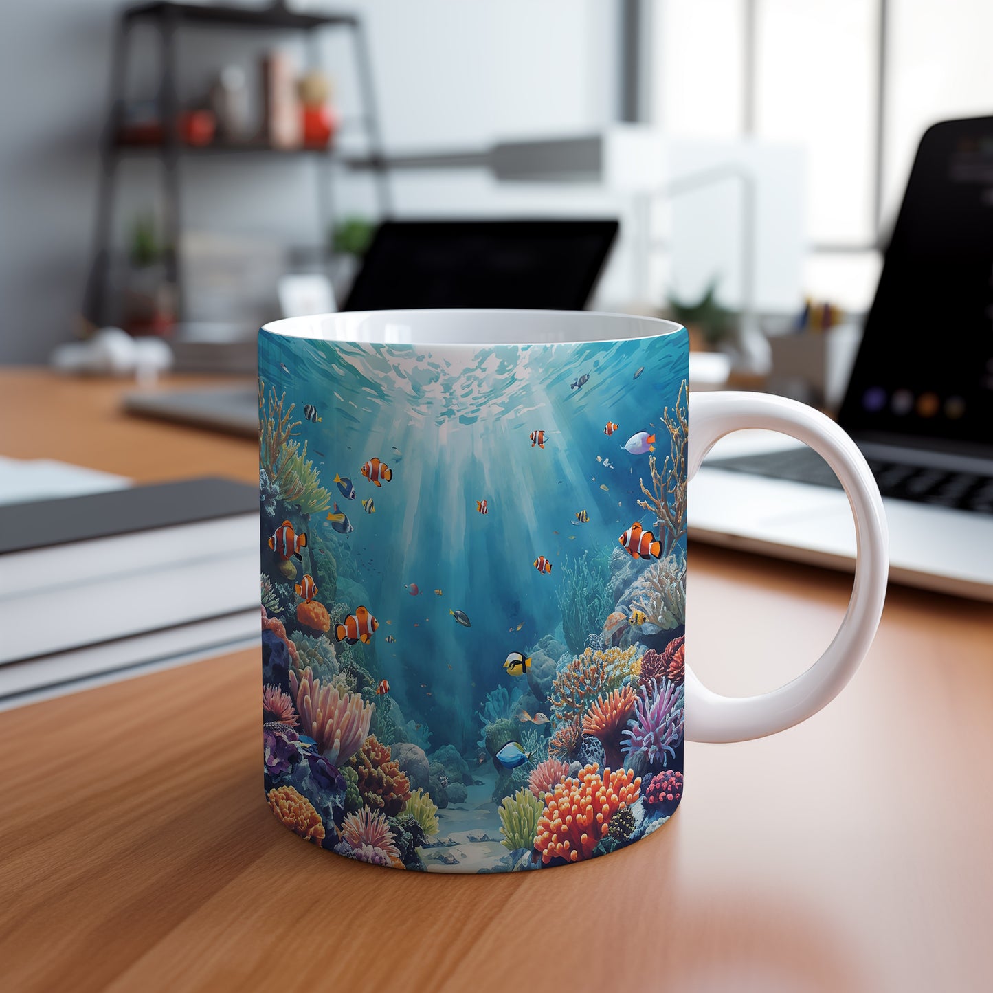 Hrnek s motivem z vodního světa – Podmořská harmonie