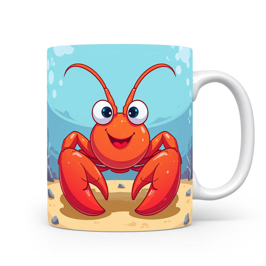 Oranžový rak na modrém podmořském pozadí