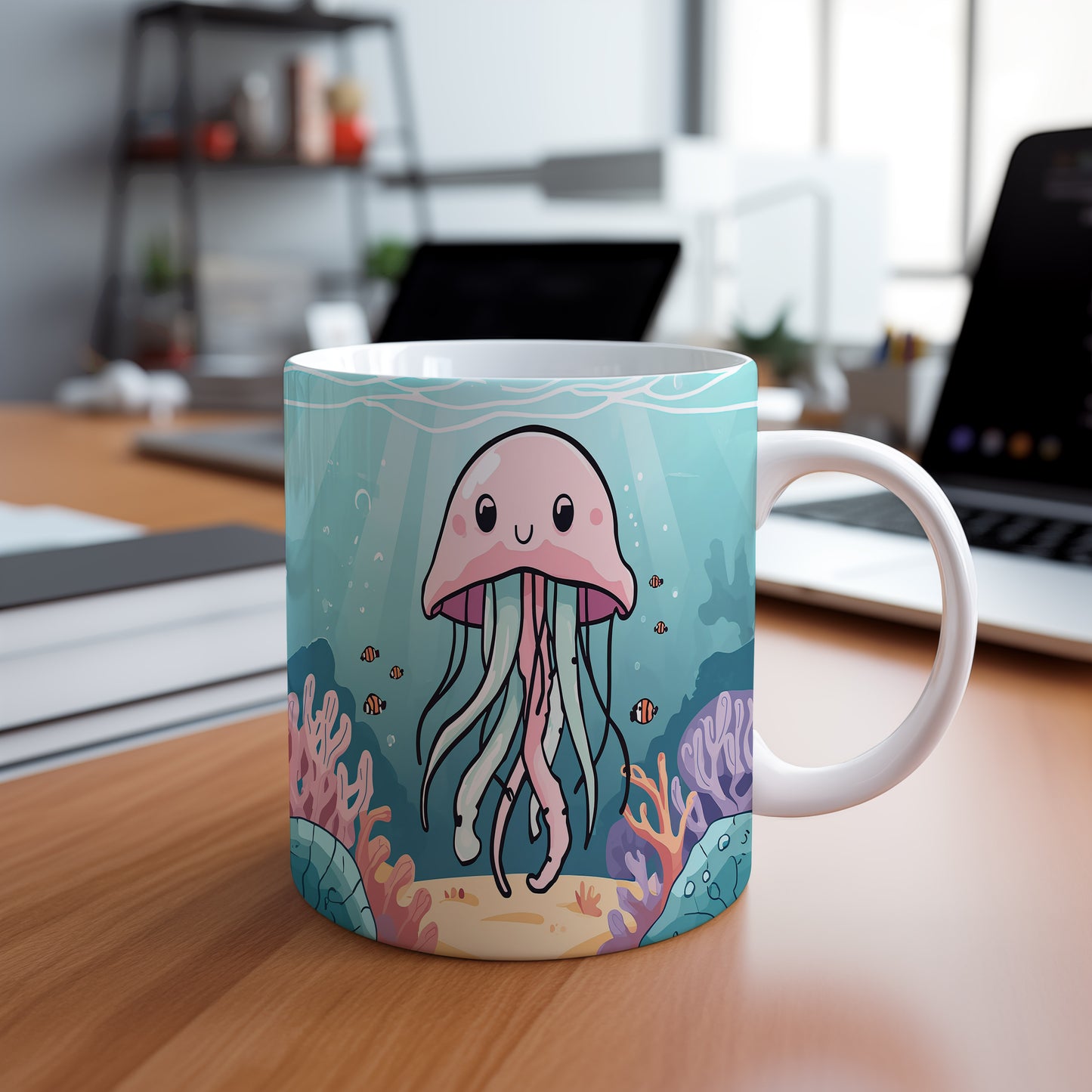 Hrnek s motivem z vodního světa – Medúzový úsměv