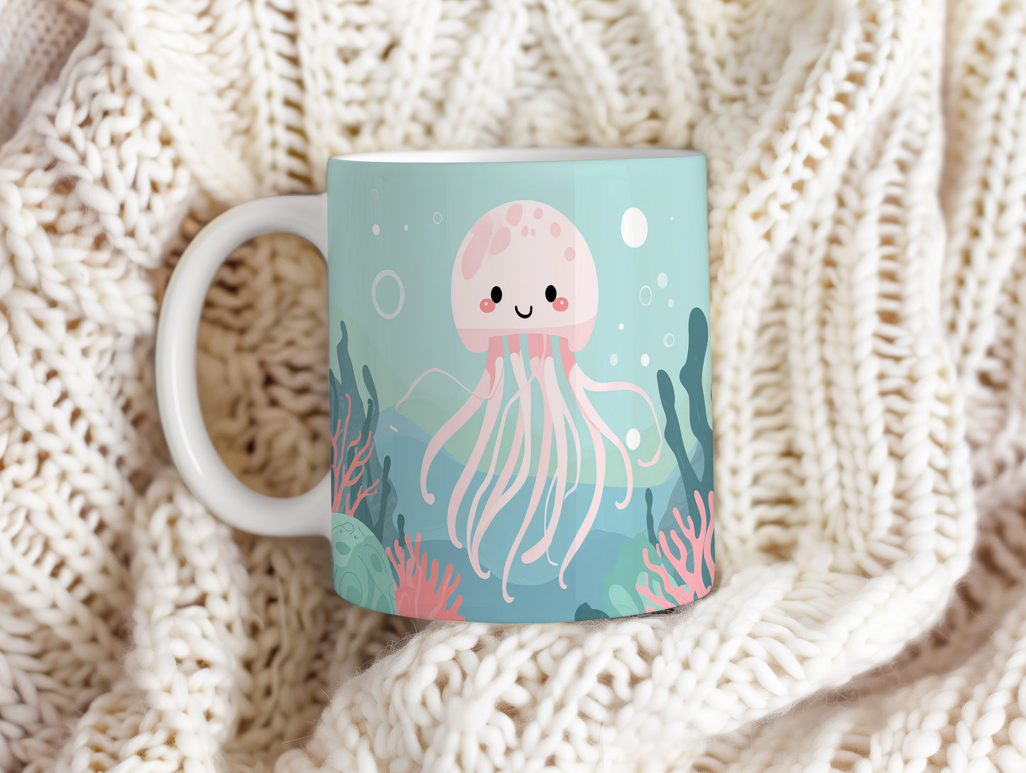 Hrnek s motivem z vodního světa – Medúzová pohádka